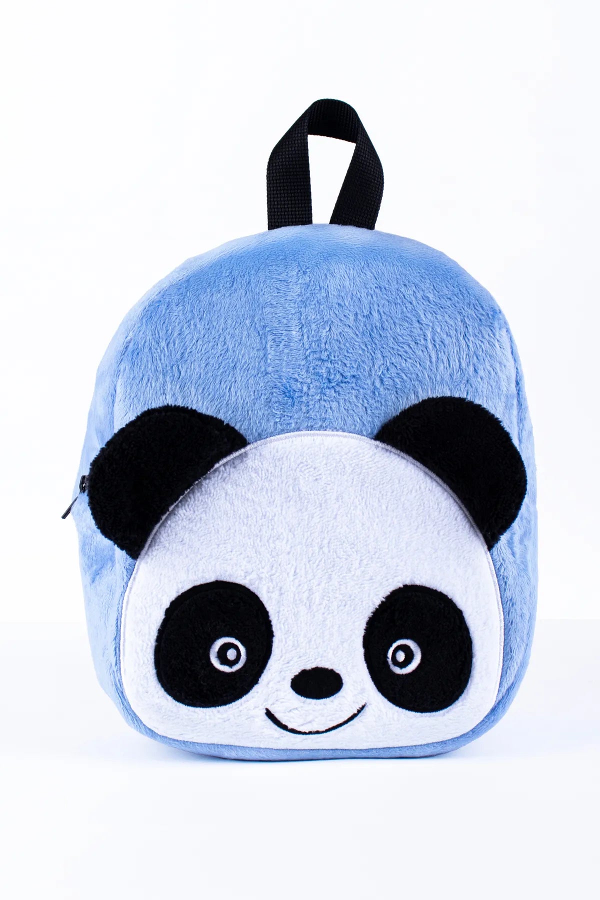 Çocuk Çanta Mavi Panda Premium Nakışlı & Sırt Çantası At Tüyü Kumaş Çocuk Çantası |0-8 Yaş|