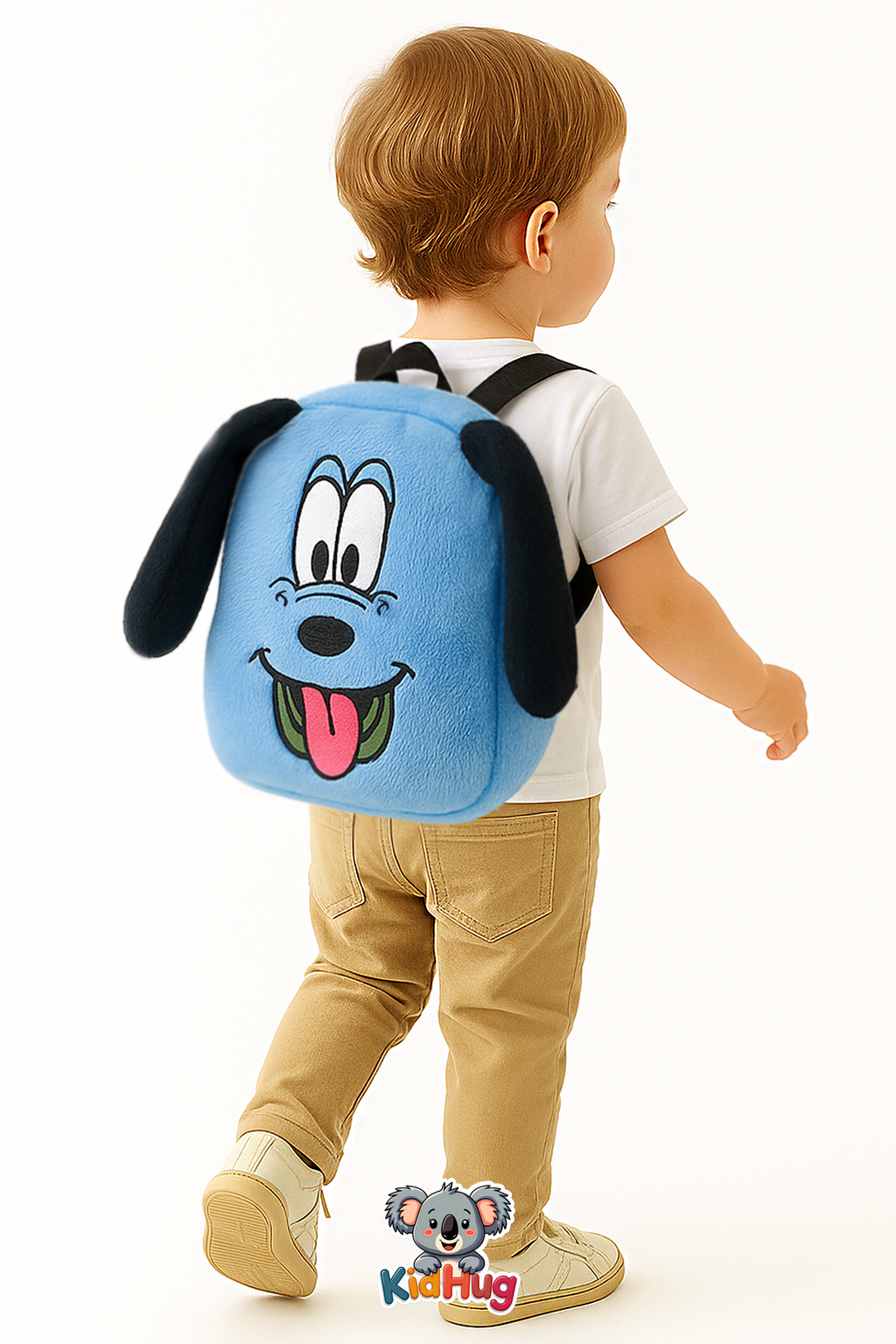 Çocuk Çantası Premium [Mavi Köpek] Nakışlı & Baskılı At Tüyü Kumaş Çocuk Çantası |0-8 Yaş |