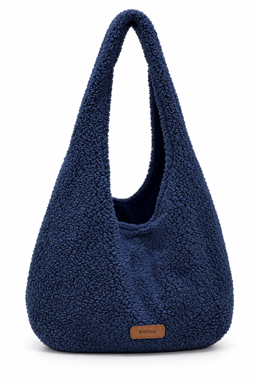 Kadın Mavi Teddy Peluş Hobo Omuz Çantası Yumuşak Dokulu Astarlı Günlük Çanta (Mavi)