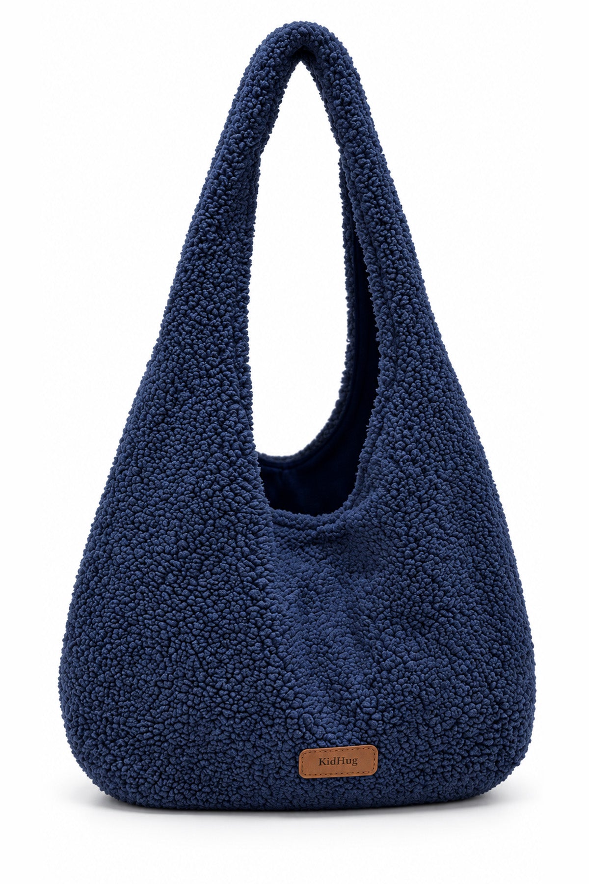 Kadın Mavi Teddy Peluş Hobo Omuz Çantası Yumuşak Dokulu Astarlı Günlük Çanta (Mavi)