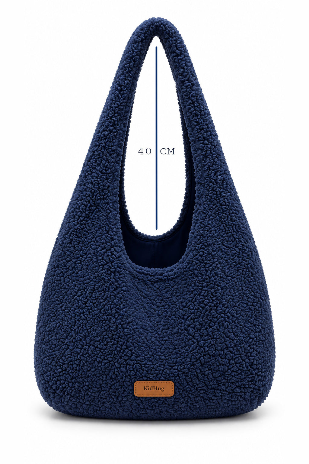 Kadın Mavi Teddy Peluş Hobo Omuz Çantası Yumuşak Dokulu Astarlı Günlük Çanta (Mavi)