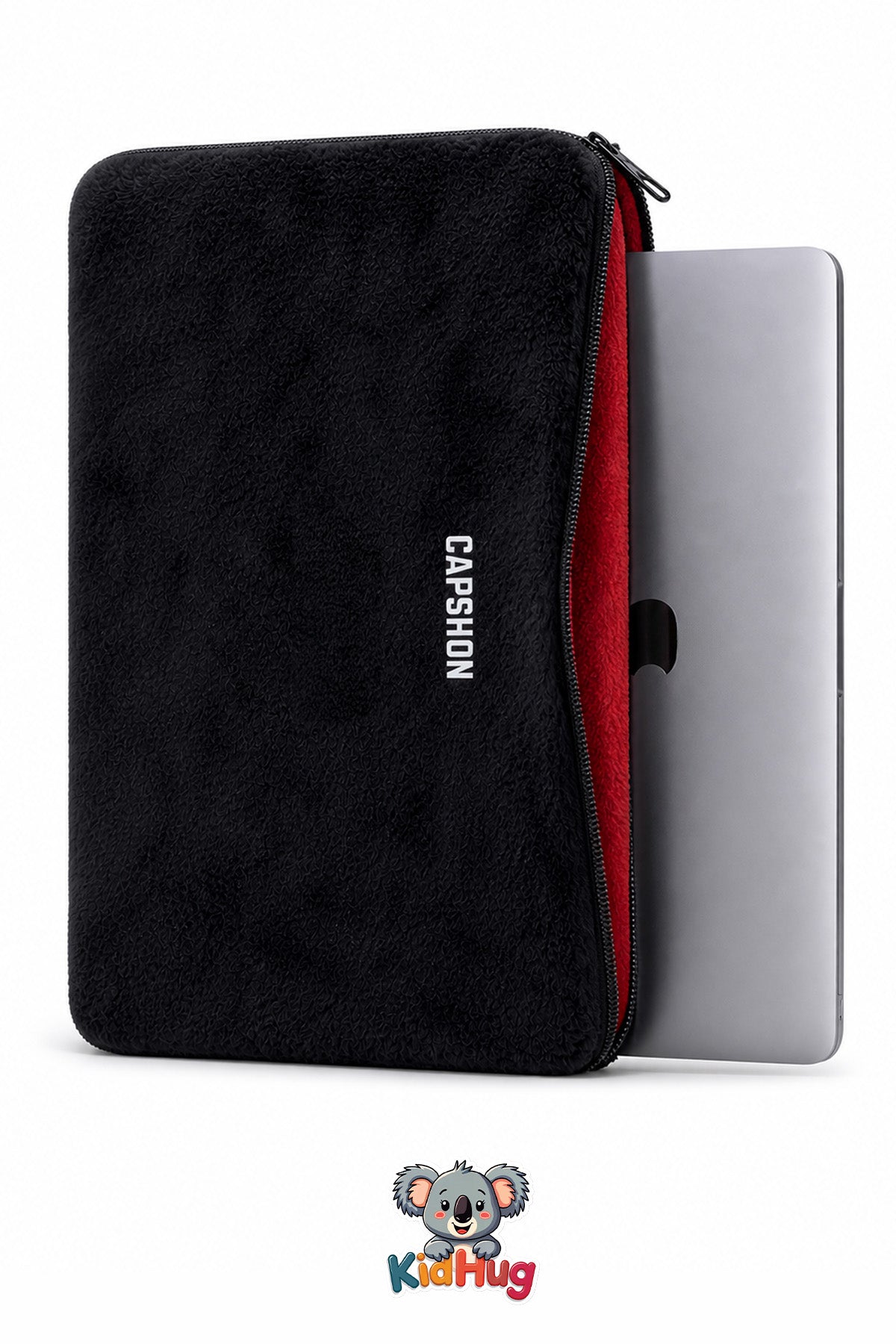 Peluş Tablet Laptop Kılıfı 13 inch Yumuşak Dokulu Fermuarlı Koruyucu Çanta 37x27 cm Siyah
