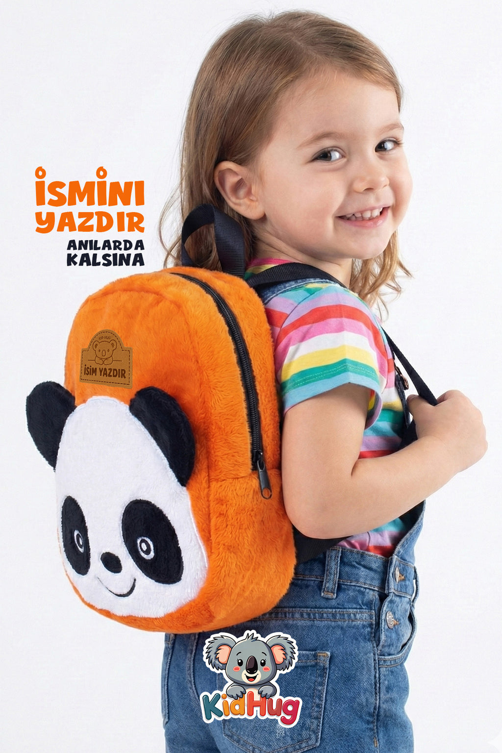 Panda figürlü çocuk sırt çantası, kız erkek 0-8 yaş anaokulu çantası