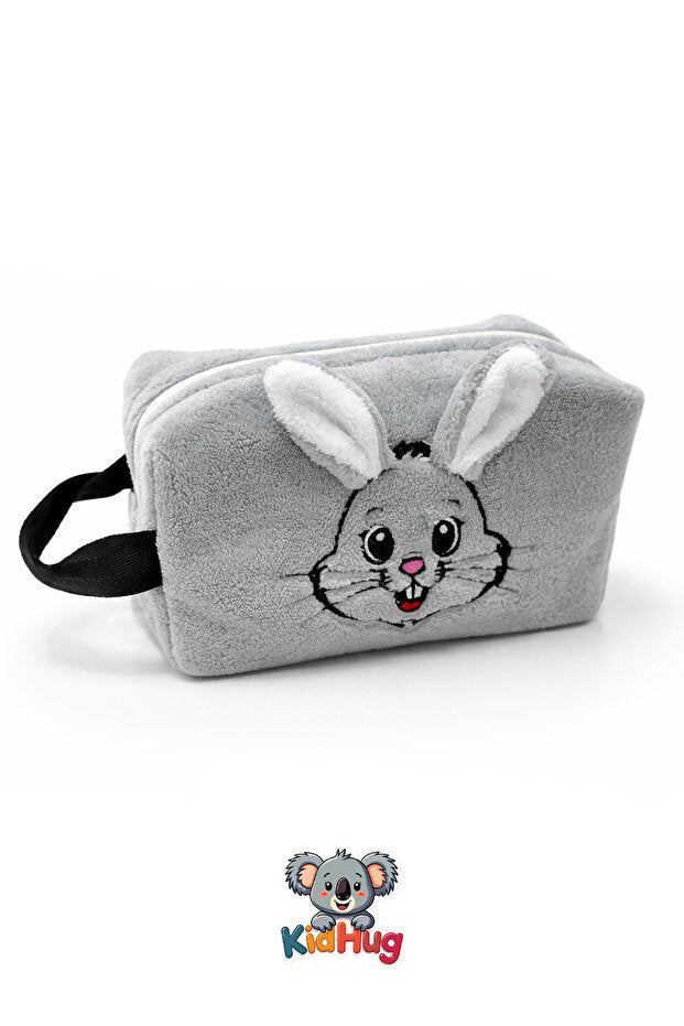 KidHug Peluş Nakışlı Büyük Boy Kalem Kutusu Çocuk Kalemlik Kedi Köpek Tavşan
