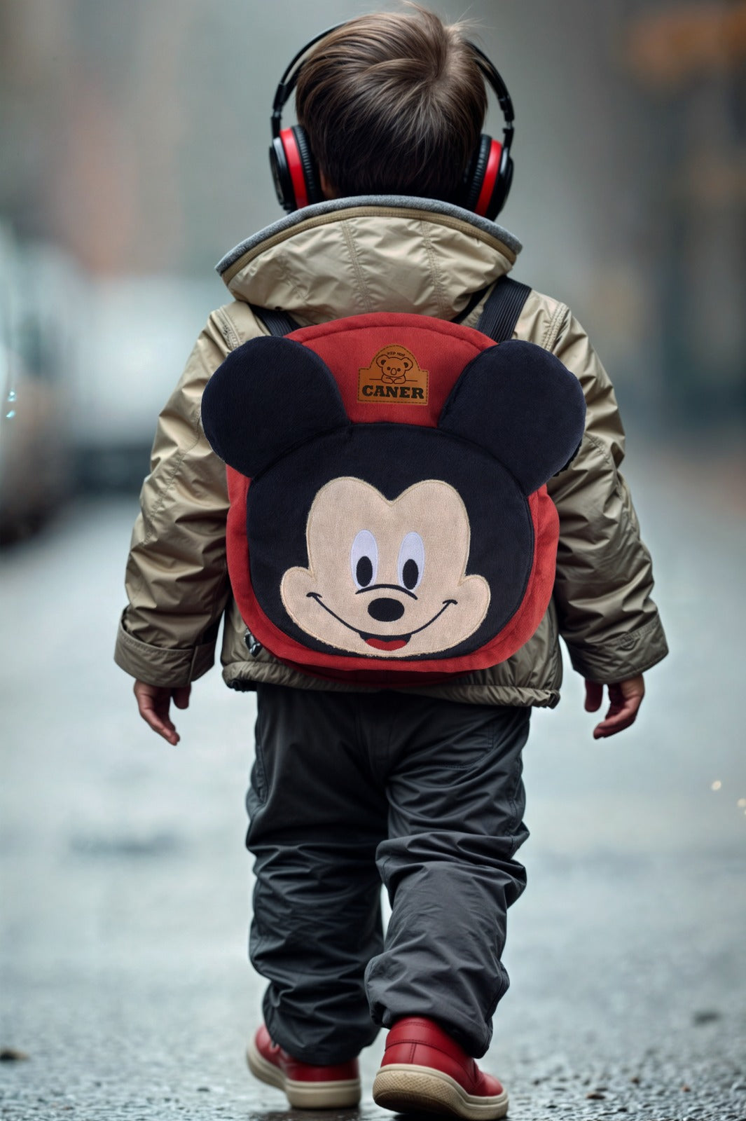 Mickey Mouse Erkek - Kız Çocuk Çantası Premium Nakışlı & At Tüyü Kumaş Çocuk Çantası 0-8 Yaş