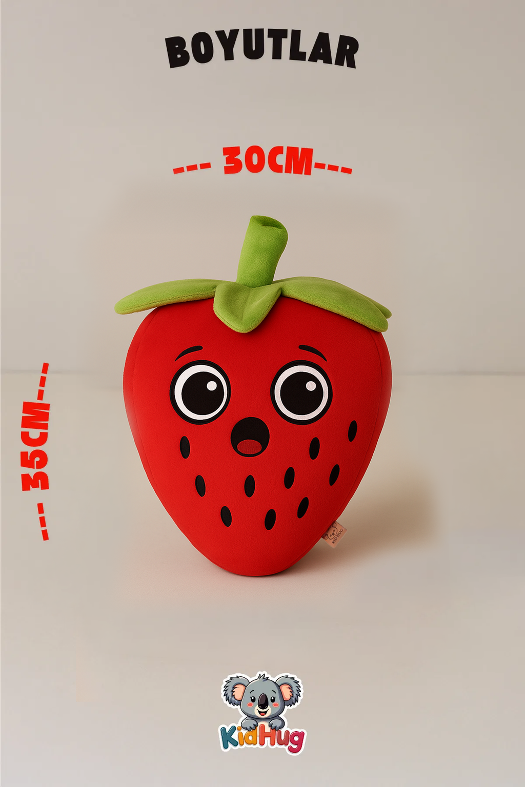 Berryboo Çilek Çocuk Yastık Premium Sevimli Çilek Çocuk Yastık Uyku Arkadaşı 35 CM