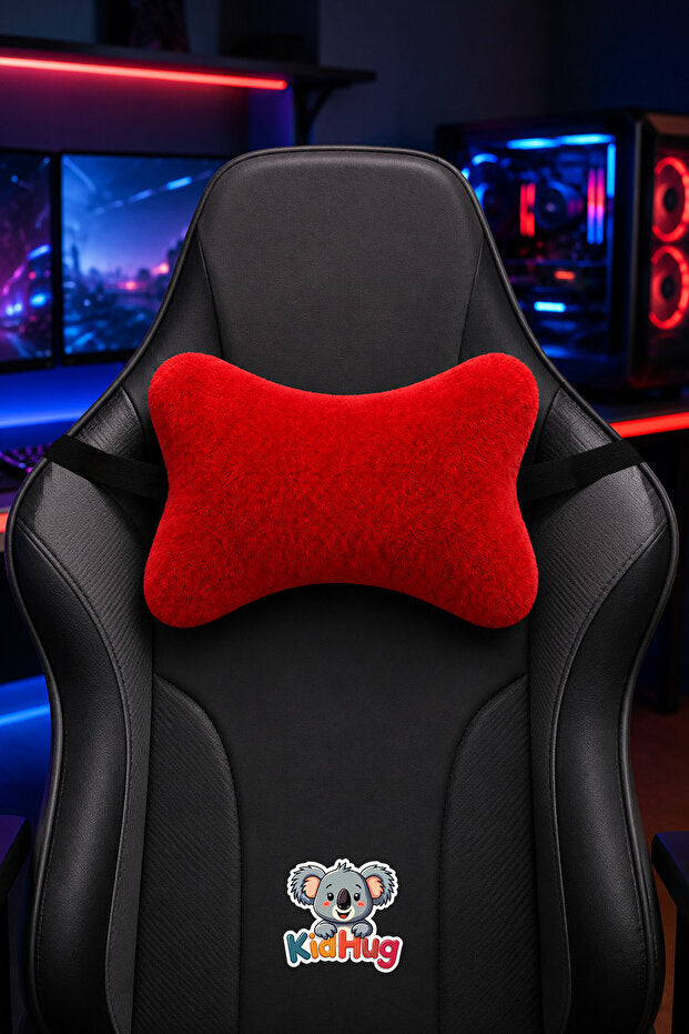 Oyunculara Özel Kırmızı E-Spor Boyun Yastığı Oyuncu Koltuğu Koltuk Desteği Peluş Kafa Yastığı Gaming Sandalyesi Aksesuarı