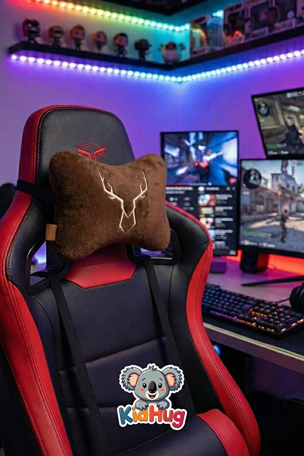 Oyunculara Özel Nakışlı E-Spor Boyun Yastığı Oyuncu Koltuğu Koltuk Desteği Peluş Kafa Yastığı Gaming Sandalyesi Aksesuarı