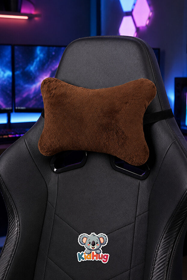 Oyunculara Özel Kahve E-Spor Boyun Yastığı Oyuncu Koltuğu Koltuk Desteği Peluş Kafa Yastığı Gaming Sandalyesi Aksesuarı