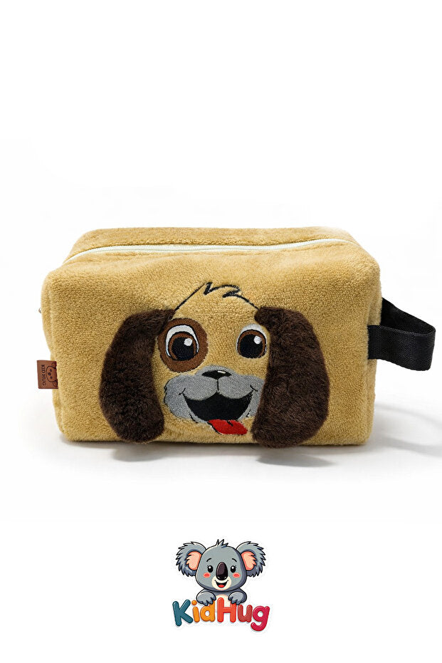 KidHug Peluş Nakışlı Büyük Boy Kalem Kutusu Çocuk Kalemlik Kedi Köpek Tavşan