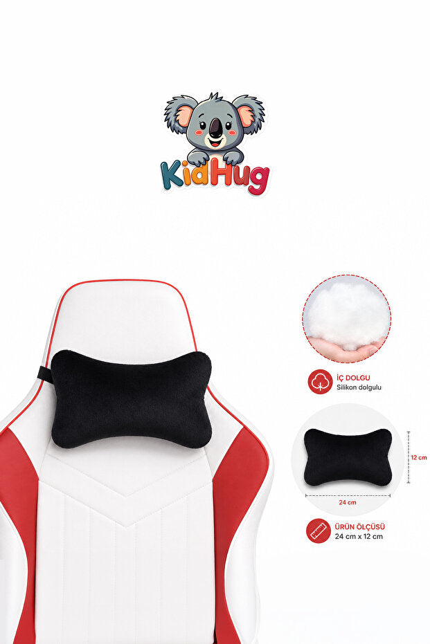 Oyunculara Özel Siyah E-Spor Boyun Yastığı Oyuncu Koltuğu Koltuk Desteği Peluş Kafa Yastığı Gaming Sandalyesi Aksesuarı