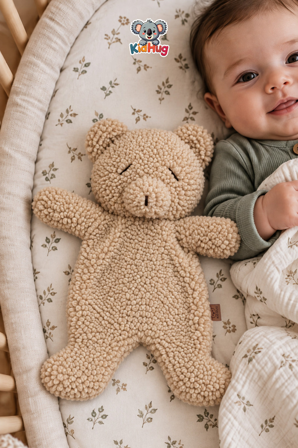 Ayıcık Uyku Arkadaşı Yumuşak Peluş Dokulu Bebek ve Çocuk Uyku Eşlikçisi Bej